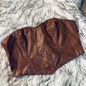 Faux Leather Top